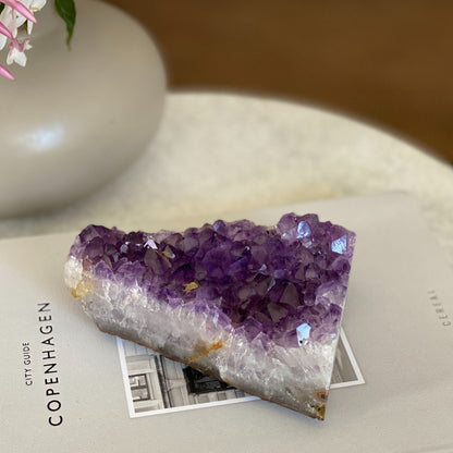 Deep Purple Flat Amethyst, large crystals cluster