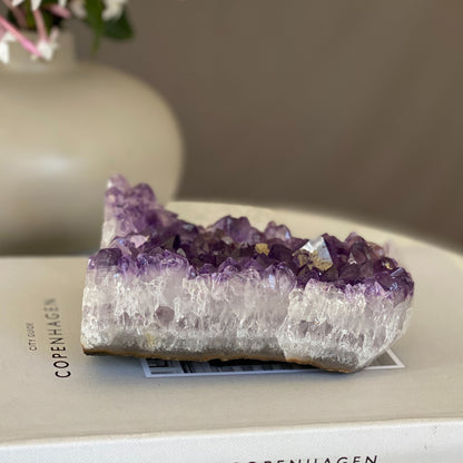 Deep Purple Flat Amethyst, large crystals cluster