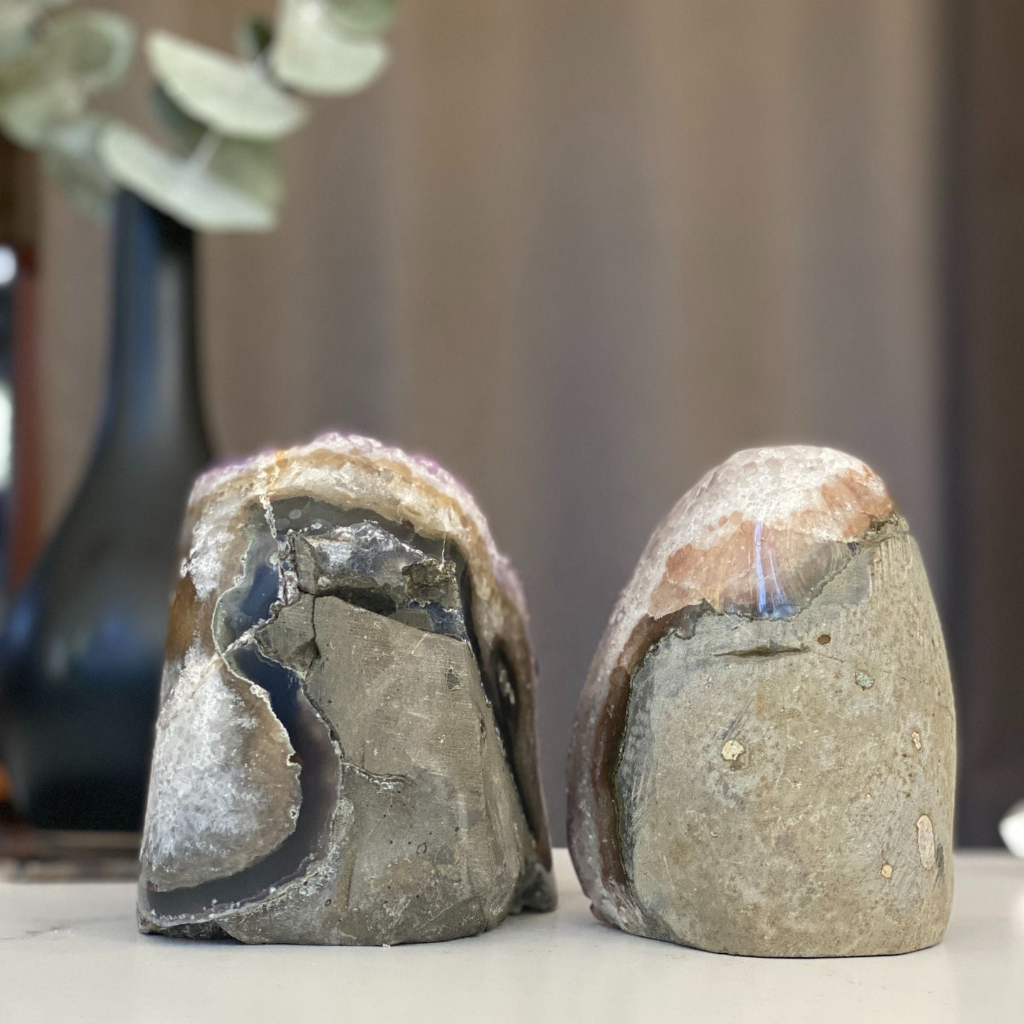 Set of 2 Huge Pieces Galaxy Amethyst Stone (4 Lb weight)