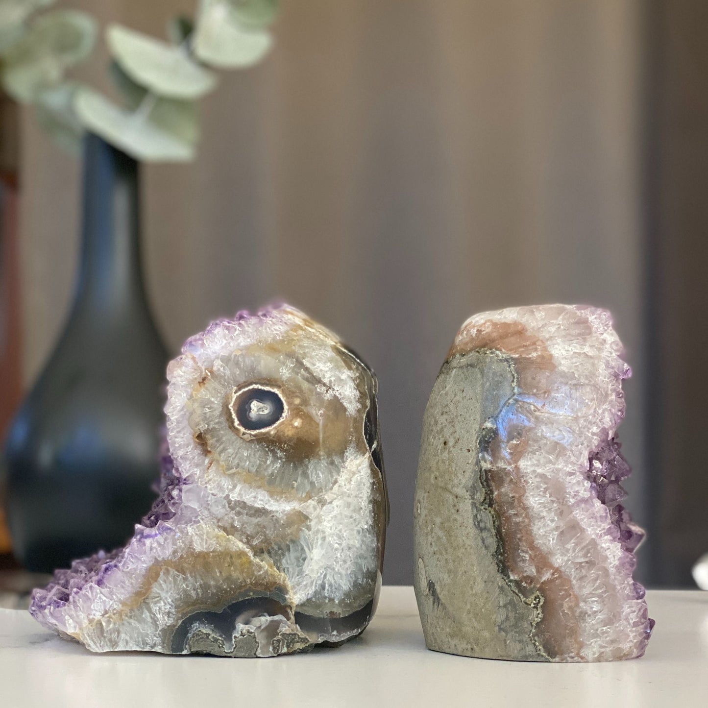 Set of 2 Huge Pieces Galaxy Amethyst Stone (4 Lb weight)