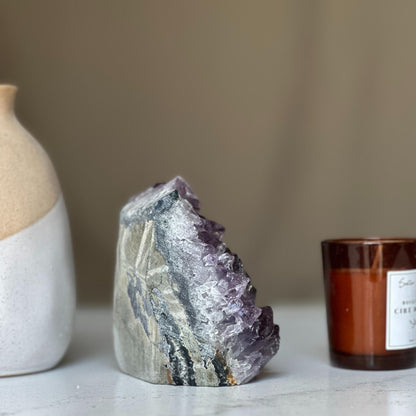 Amethyst Geode, Large Cluster, Premium quality stone from Uruguay, Deep Purple Crystal