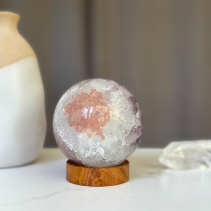 Amethyst Geode Sphere with Stand