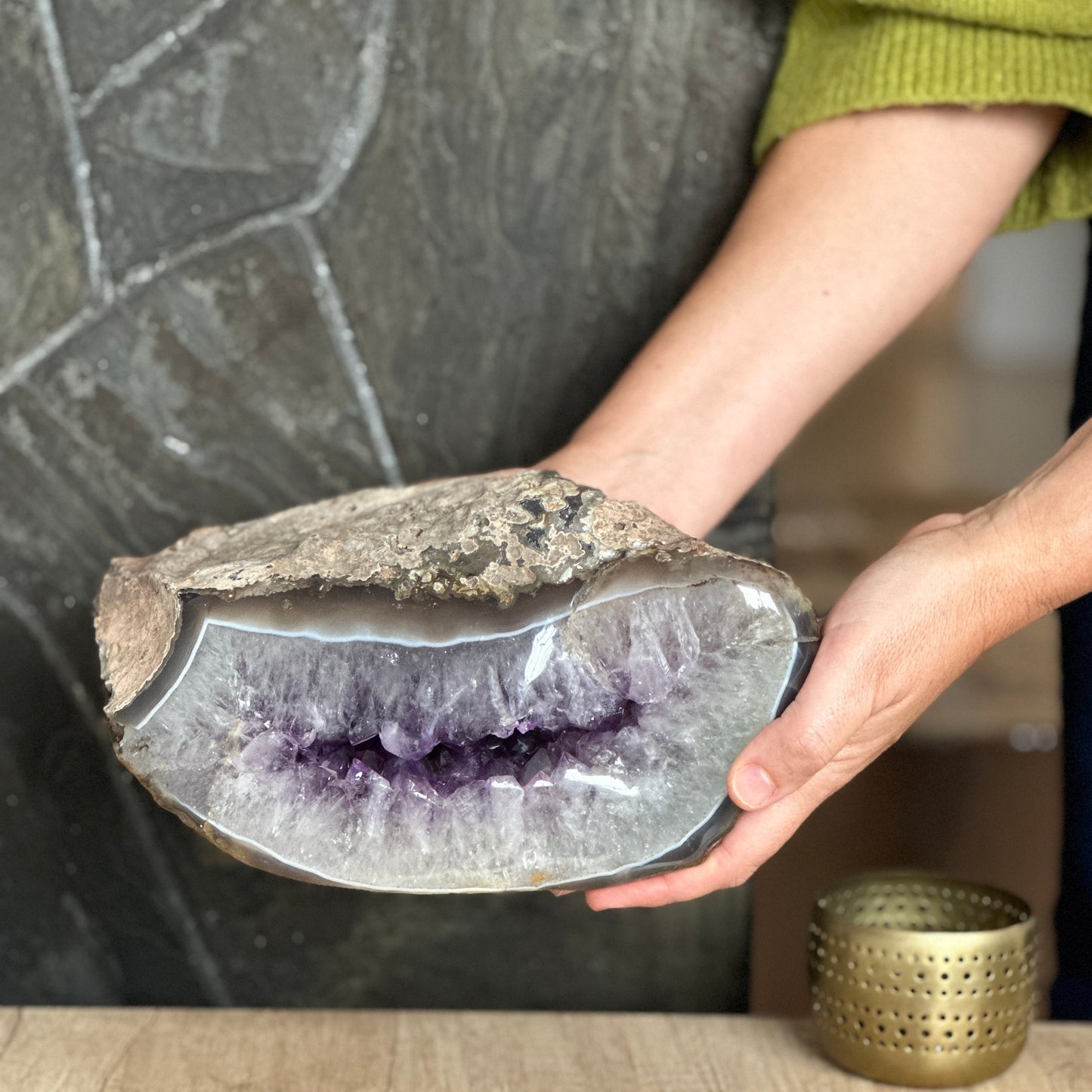 Crystal decor, amethyst gemstone