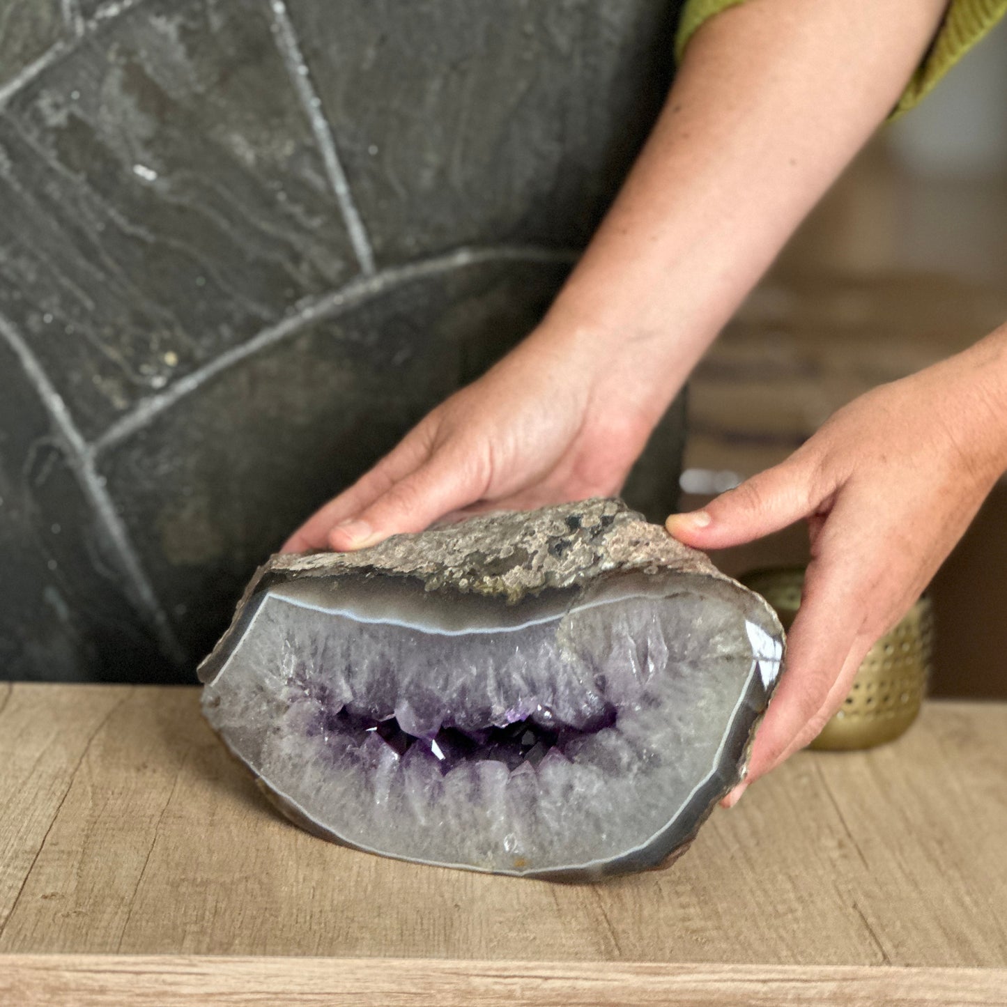 Crystal decor, amethyst gemstone