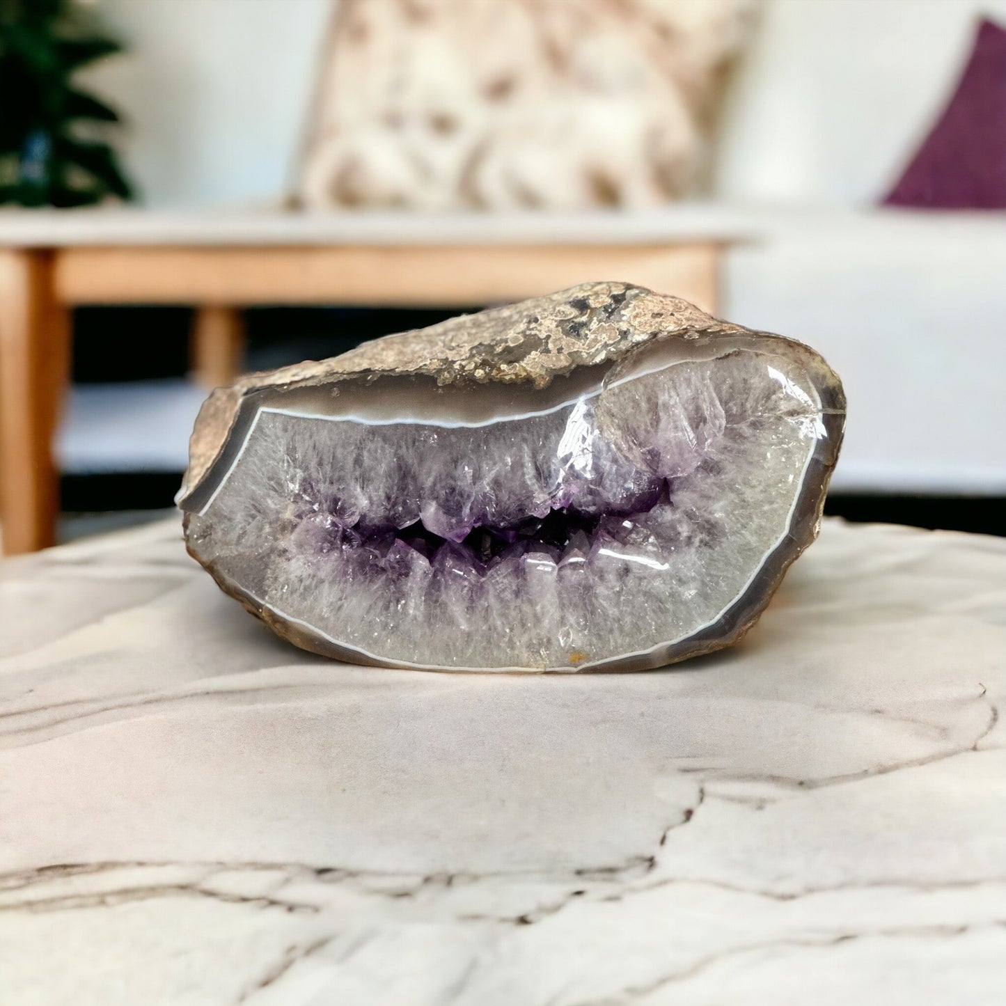 Crystal decor, amethyst gemstone