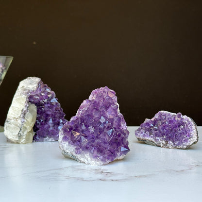 Medium Amethyst Cut Base Clusters, 3 pieces 3 Lbs approx