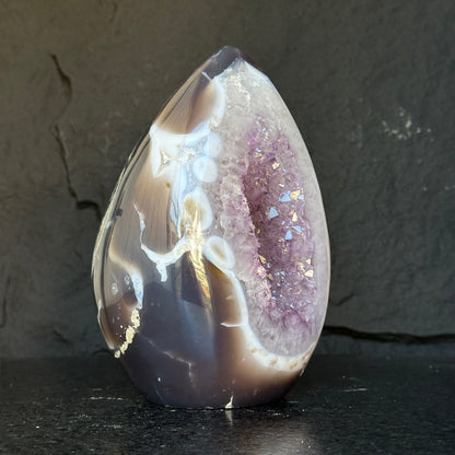 Huge Amethyst Geode Cave, 8 inches Amethyst Self Standing Cluster