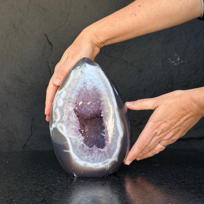 Huge Amethyst Geode Cave, 8 inches Amethyst Self Standing Cluster