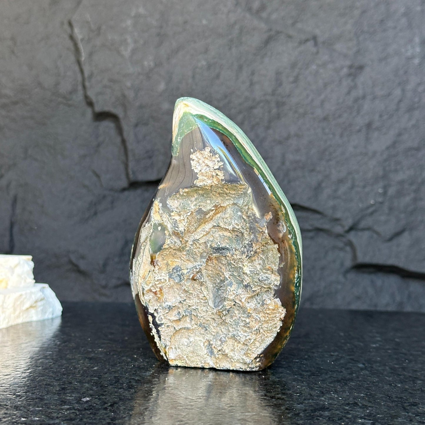 Green Gemstone, perfect trendy gift for crystal lovers, Green Jasper Flame