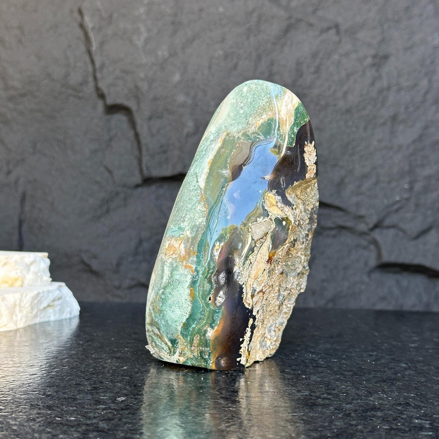 Green Gemstone, perfect trendy gift for crystal lovers, Green Jasper Flame