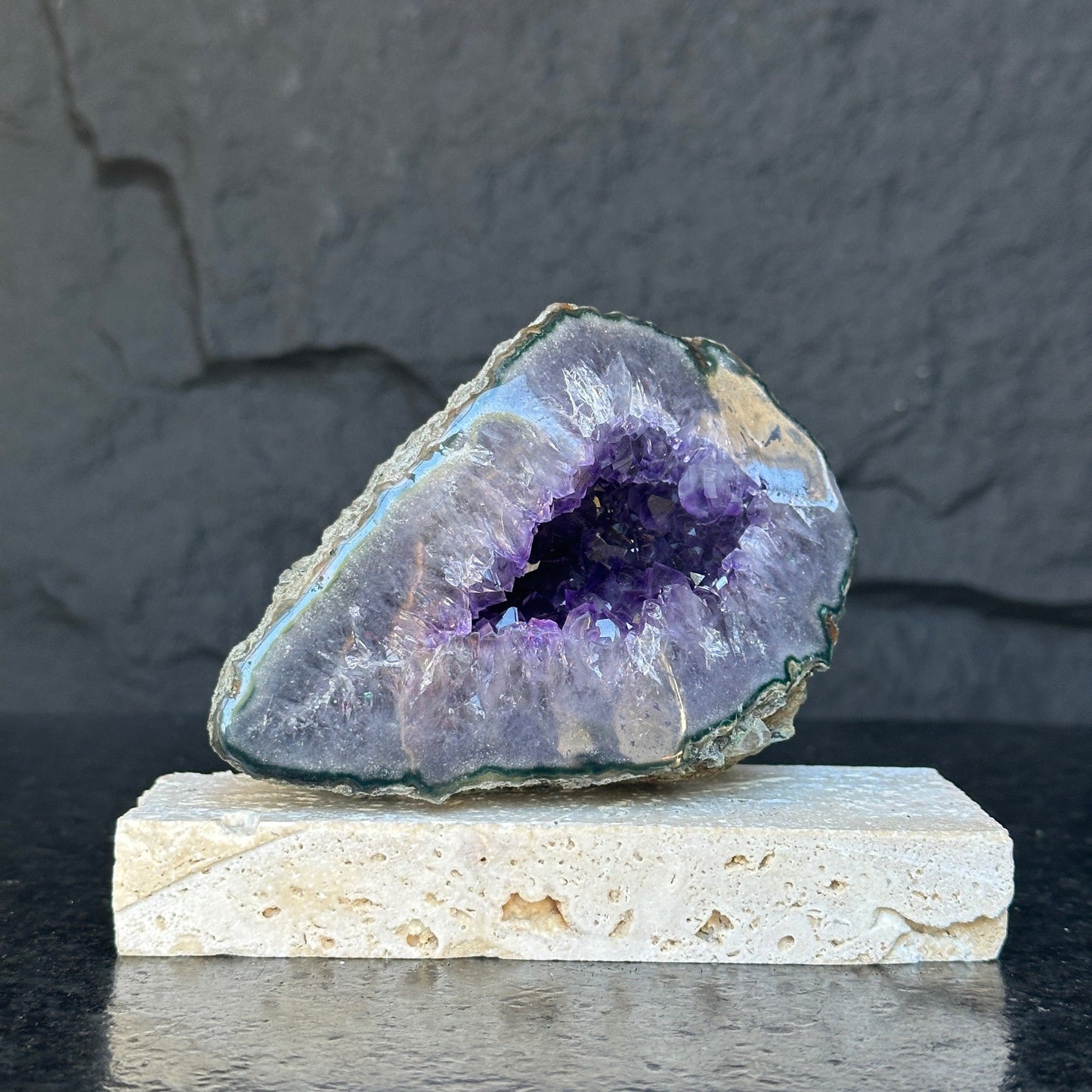 Deep Purple Amethyst Geode Cave, Perfect for Home Decor