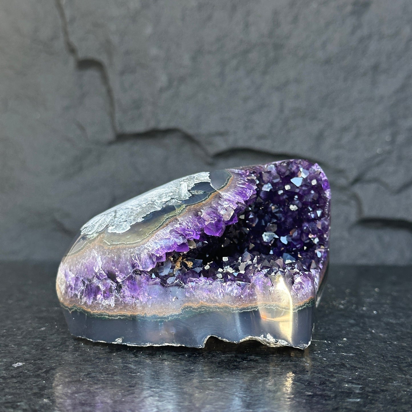 Semi precious stones, natural purple crystal