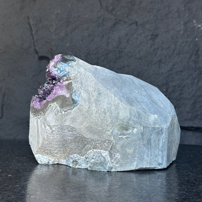 Large Amethyst Geode Cave with Agate edges, Unique Home Decor Crystal, High Quality Quartz, Crystal centerpiece