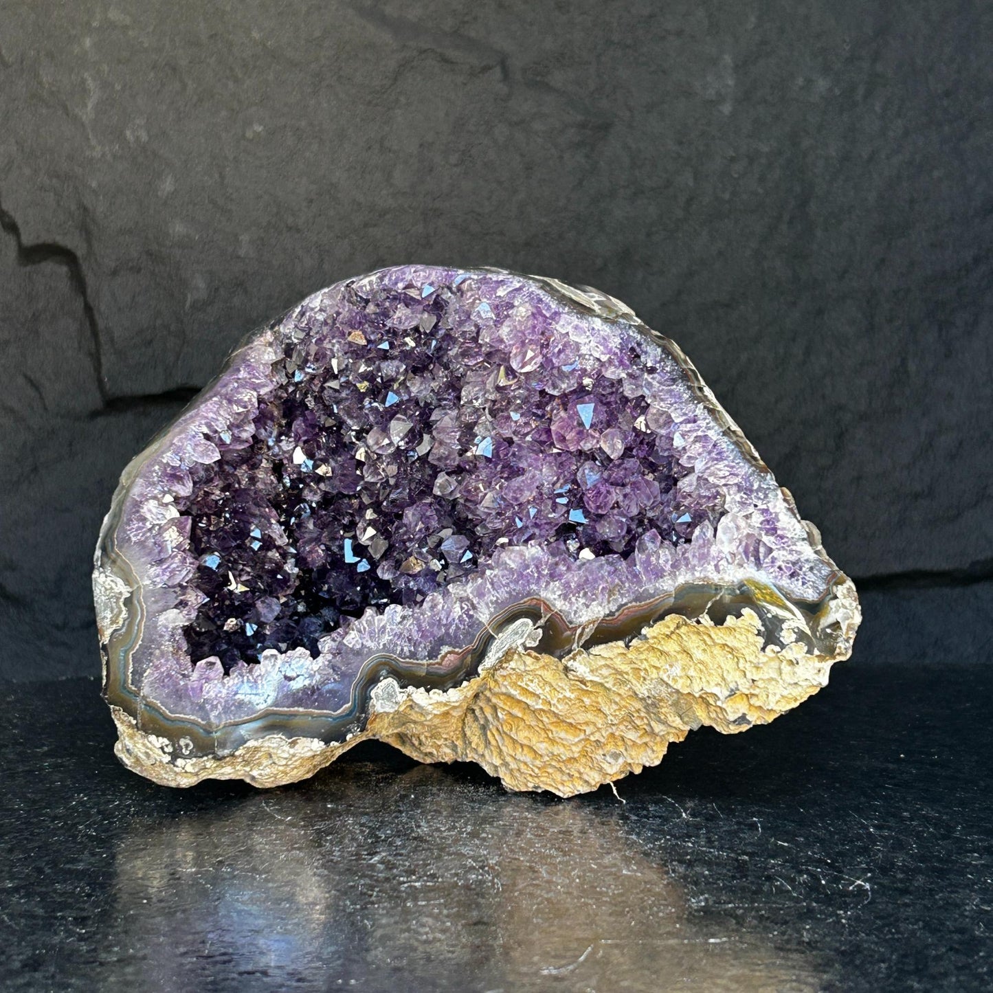 Amethyst Centerpiece Cave Geode with Agate Formations, Toptable Home Decor Crystal, High Quality Quartz Cluster from Uruguay