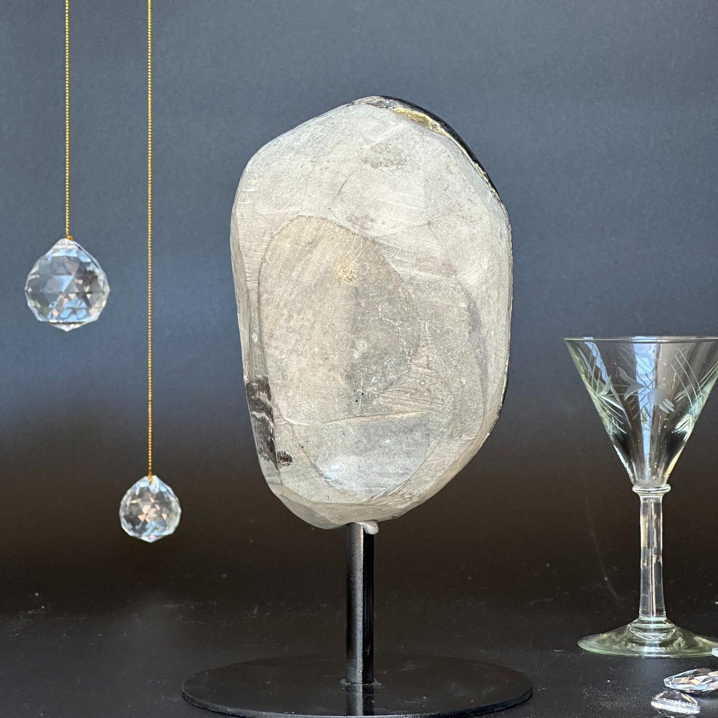 Amethyst Crystal Decor Piece, Galaxy Amethyst with metallic base included, Amethyst crystal for home decoration