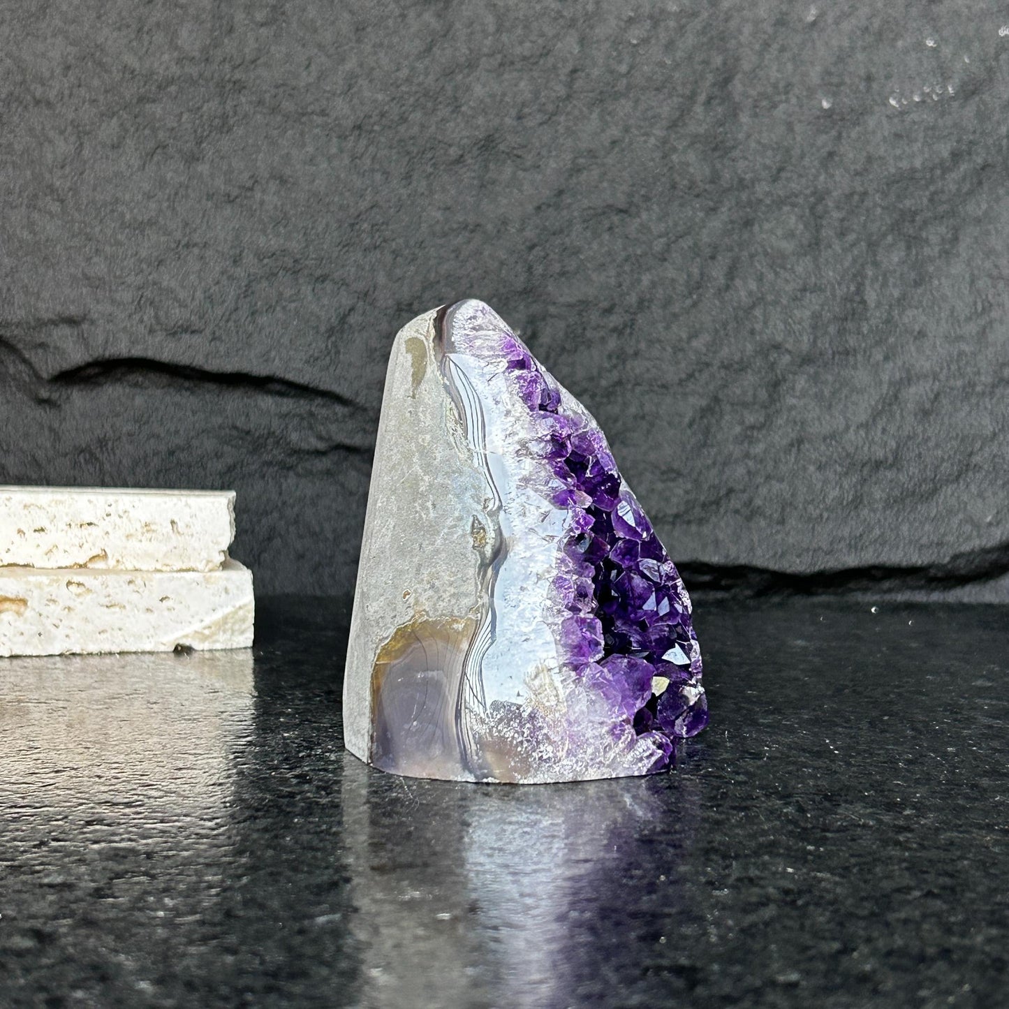 Reserved for Michael - Large crystals, Amethyst geode, Anxiety relief, Stay safe gift