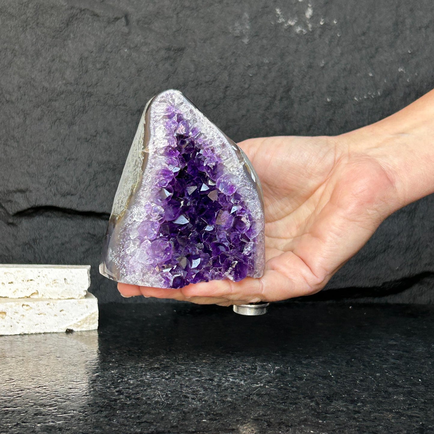 Reserved for Michael - Large crystals, Amethyst geode, Anxiety relief, Stay safe gift