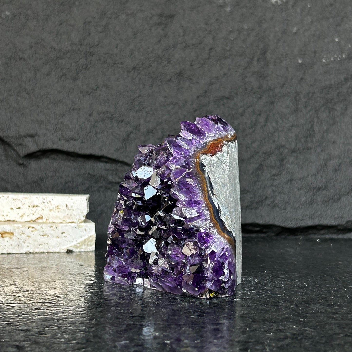 Large Amethyst geode, Unique crystal cluster with Agate formations