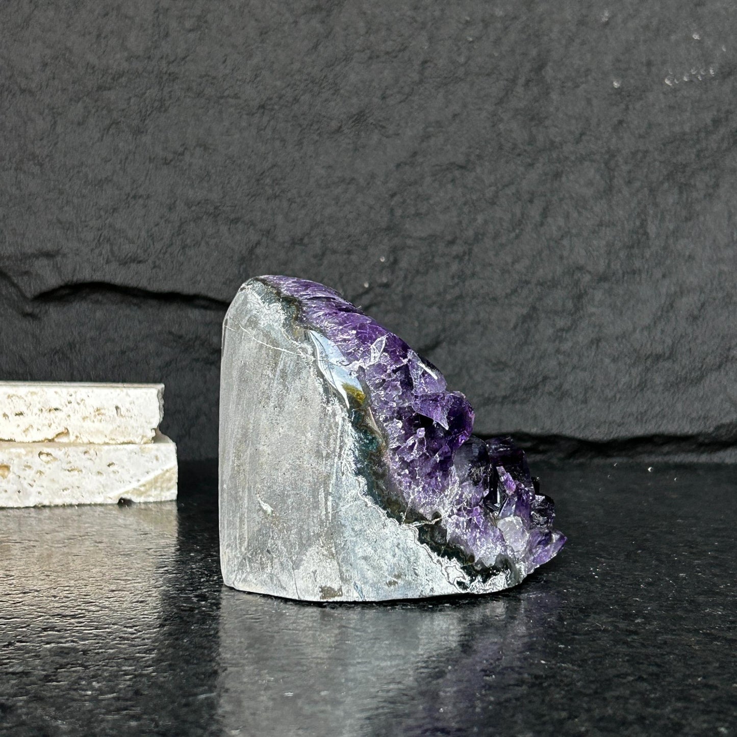 Large crystals (2 Lb) Amethyst geode with Agate formations