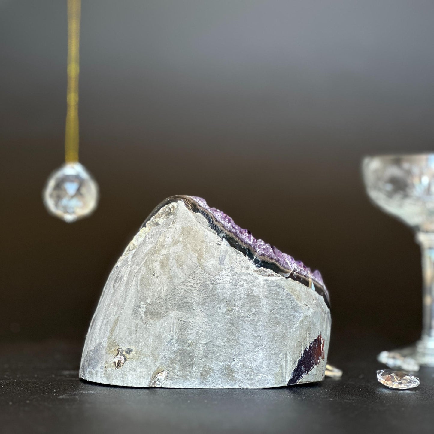 Amethyst geode Unique raw crystal cluster