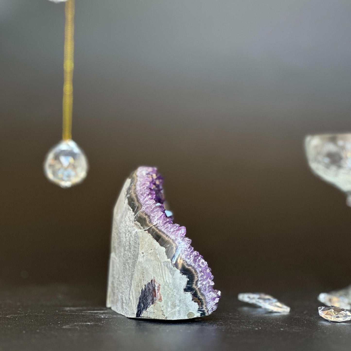 Amethyst geode Unique raw crystal cluster