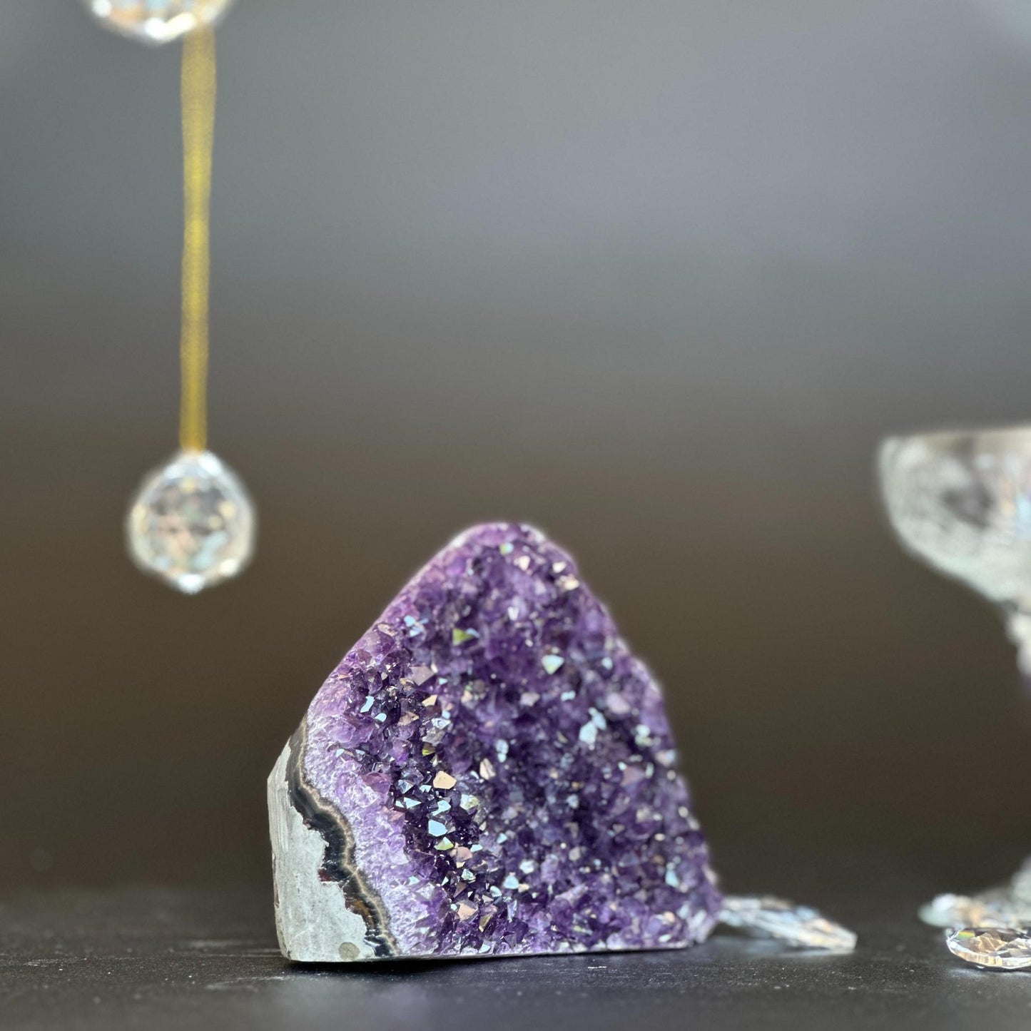 Amethyst geode Unique raw crystal cluster