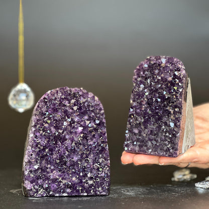 Amethyst point set of 2, amethysts for meditation altar, anxiety crystals