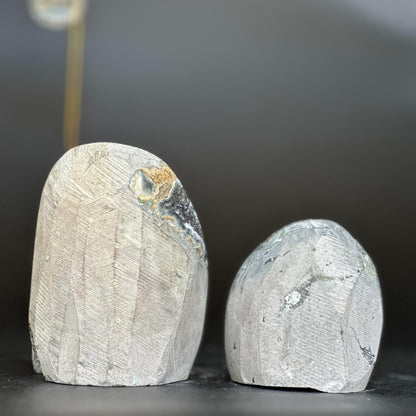 Sugar amethyst set, Rainbow amethysts, galaxy cut base amethyst, stalactite eye crystals, set of 2