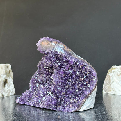Amethyst Formation for collectors, Rare Crystal Geode with stalactite eyes, Outstanding quality amethyst 8 in tall