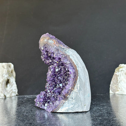 Amethyst Formation for collectors, Rare Crystal Geode with stalactite eyes, Outstanding quality amethyst 8 in tall