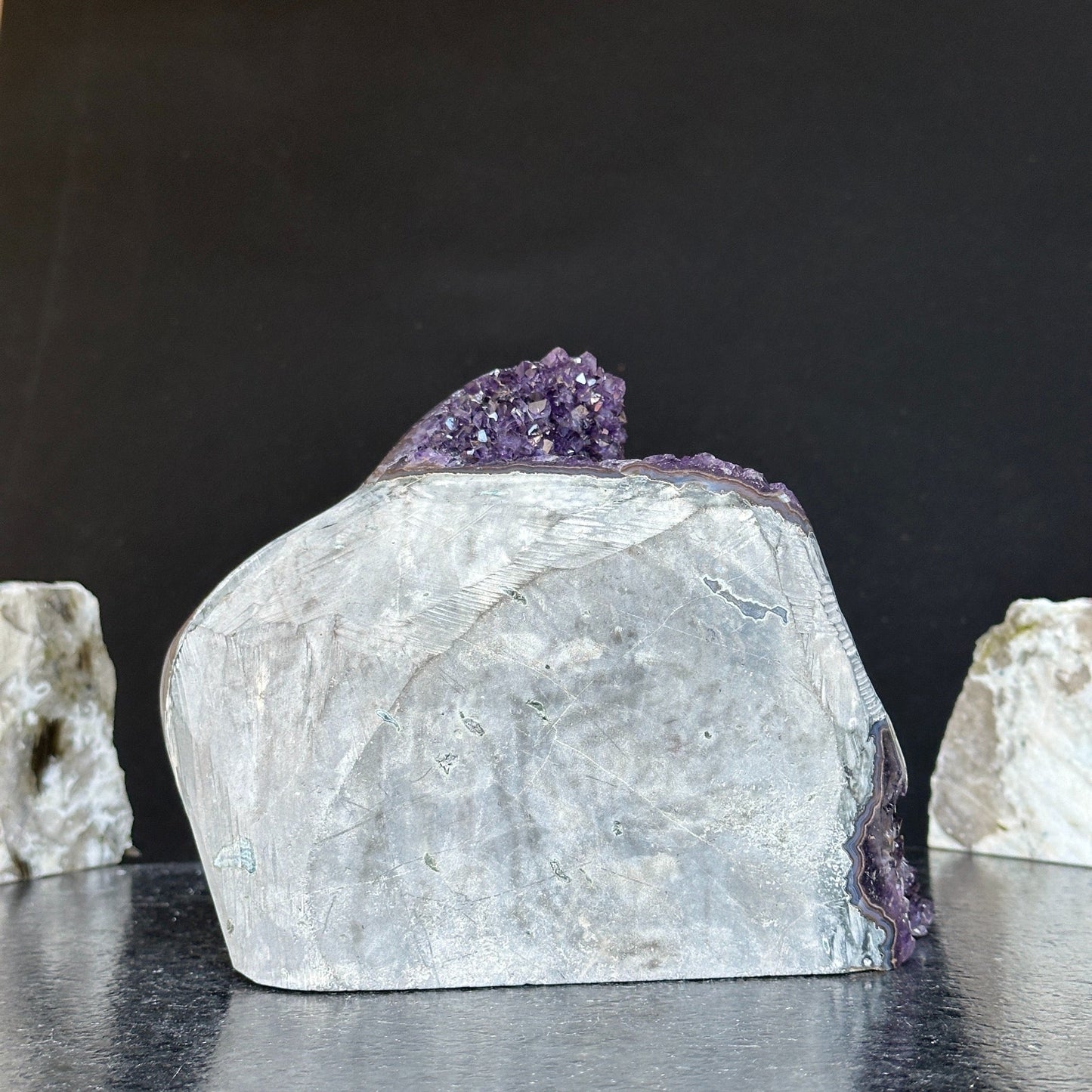 Amethyst Formation for collectors, Rare Crystal Geode with stalactite eyes, Outstanding quality amethyst 8 in tall