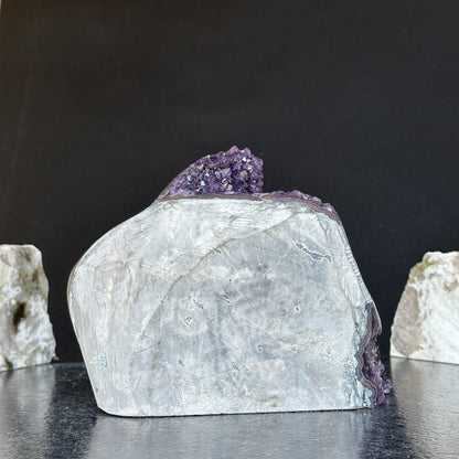 Amethyst Formation for collectors, Rare Crystal Geode with stalactite eyes, Outstanding quality amethyst 8 in tall
