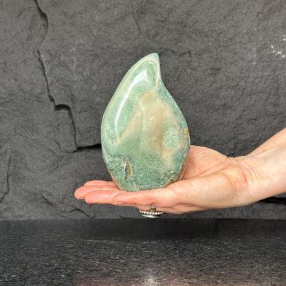 Green Gemstone, perfect trendy gift for crystal lovers, Green Jasper Flame