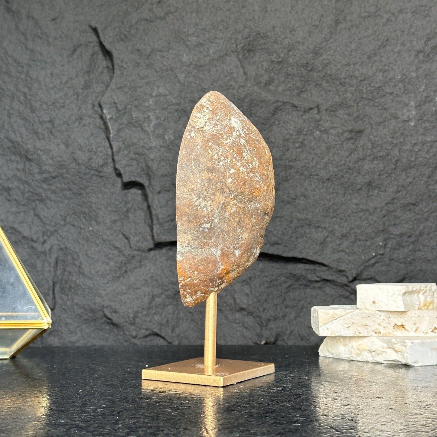 Incredible Jasper formation and Metal Base, Rare Crystal 100% natural