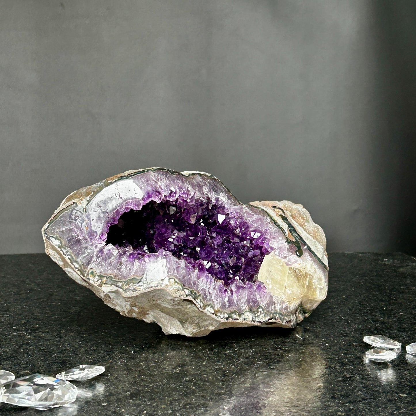 Amethyst and crystal, Semi precious rock