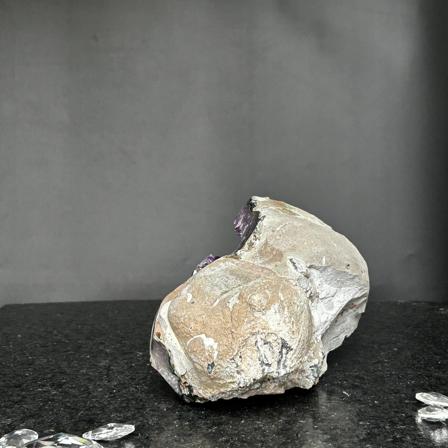 Amethyst and crystal, Semi precious rock