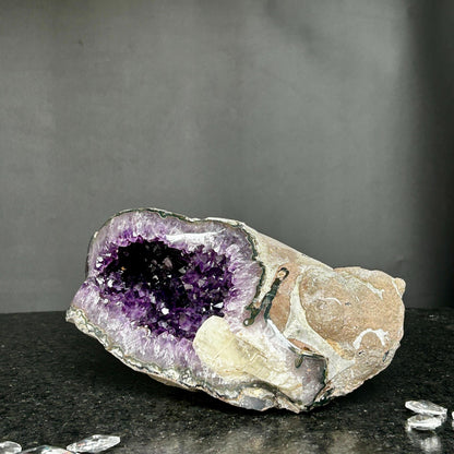 Amethyst and crystal, Semi precious rock