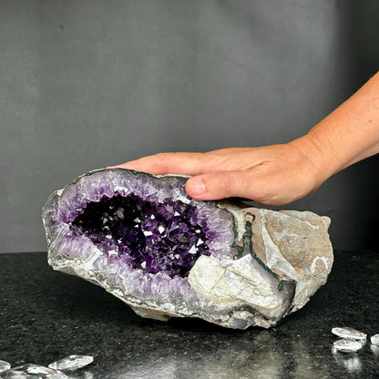 Amethyst and crystal, Semi precious rock