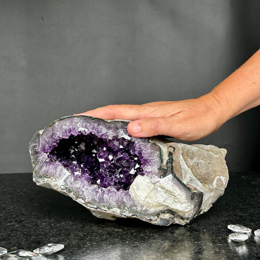 Amethyst and crystal, Semi precious rock