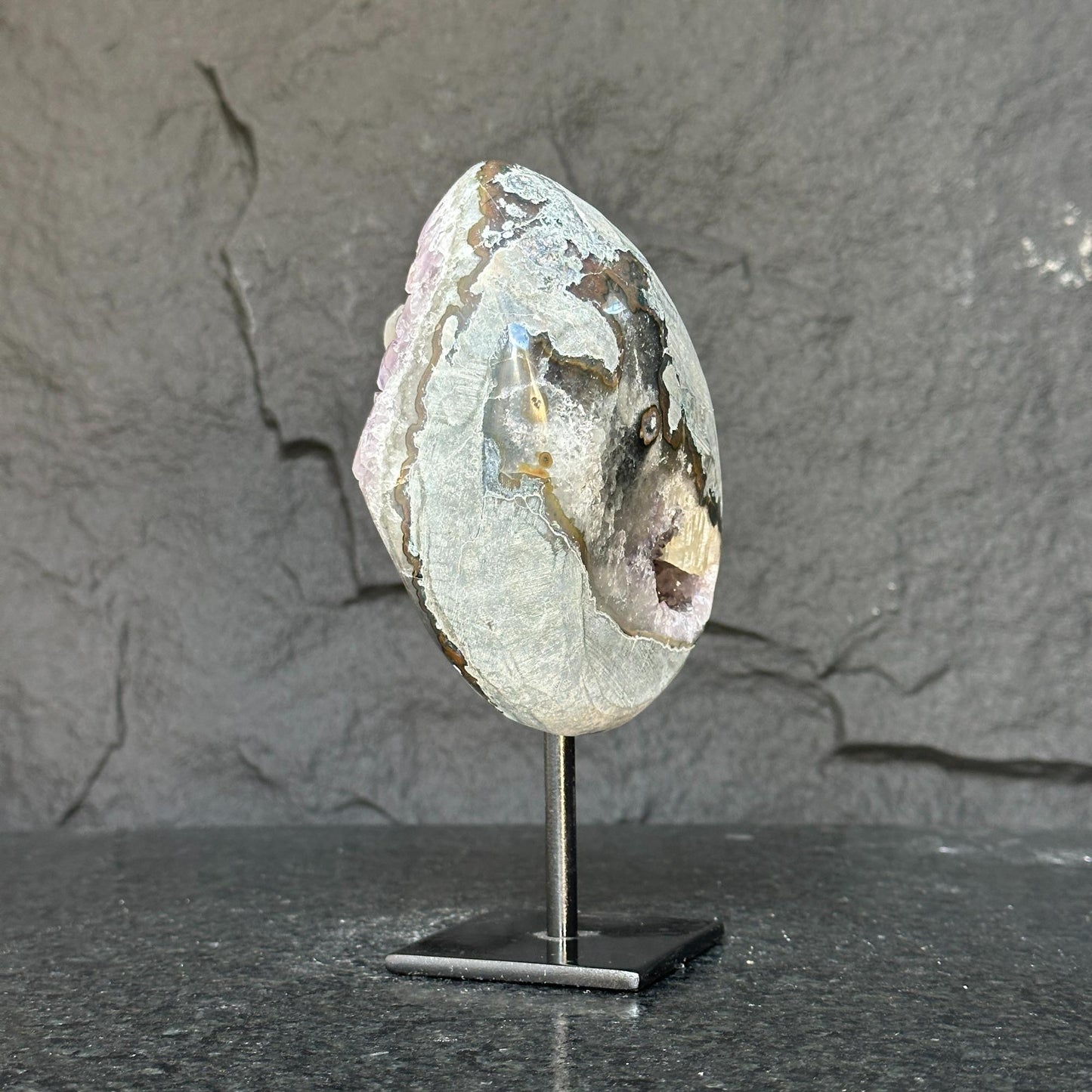 Amethyst Geode with Stand for collectors, A quality amethyst stone from Uruguay