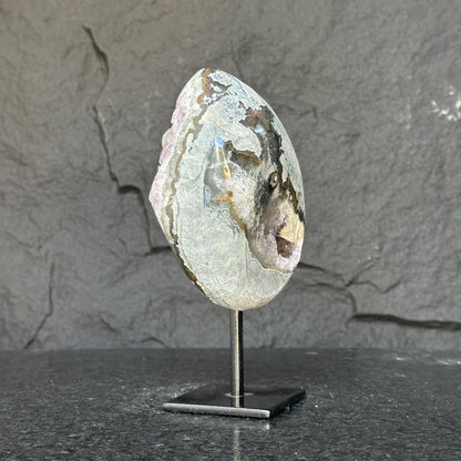 Amethyst Geode with Stand for collectors, A quality amethyst stone from Uruguay