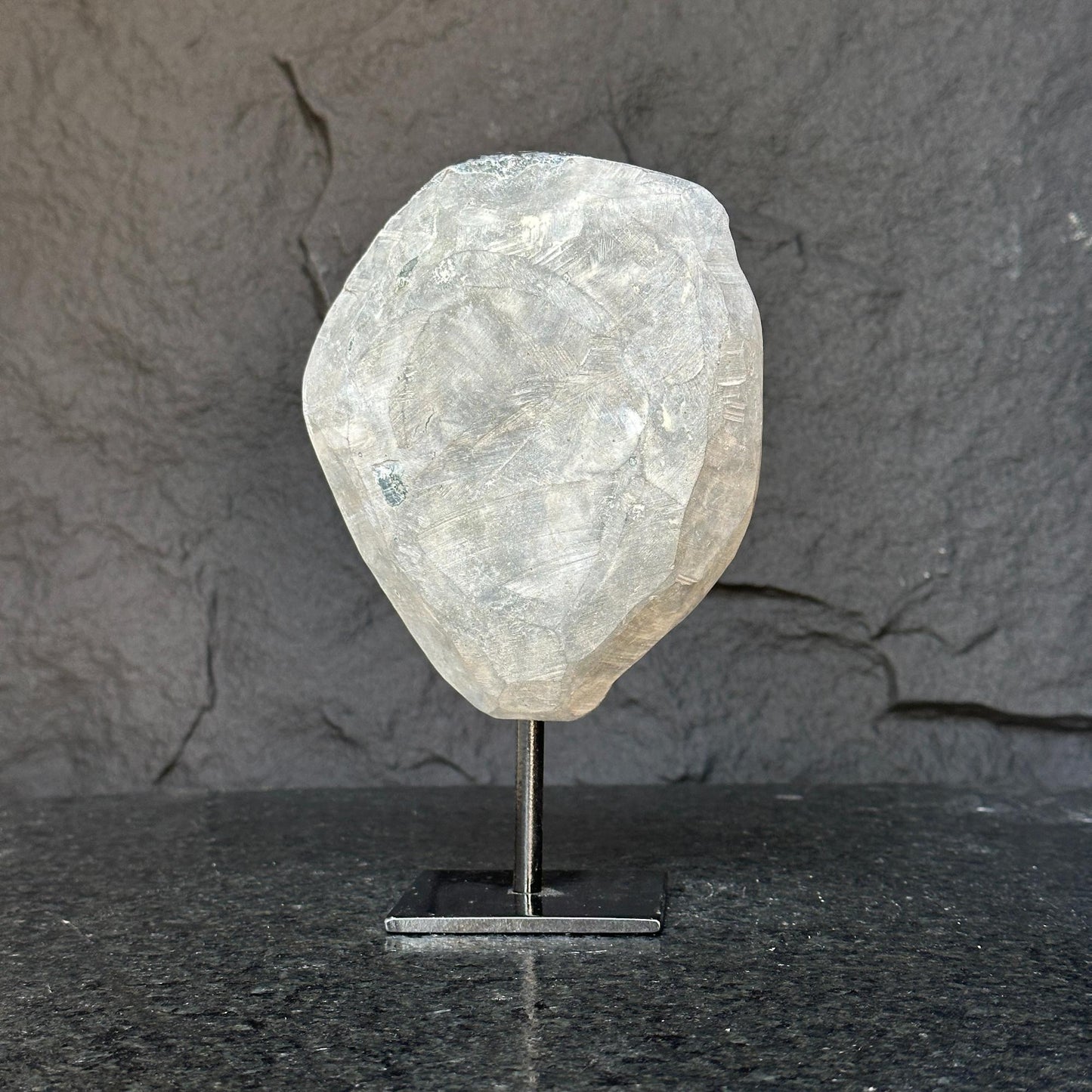 Amethyst with rare formations on a metal pedestal , high quality amethyst crystal from Uruguay