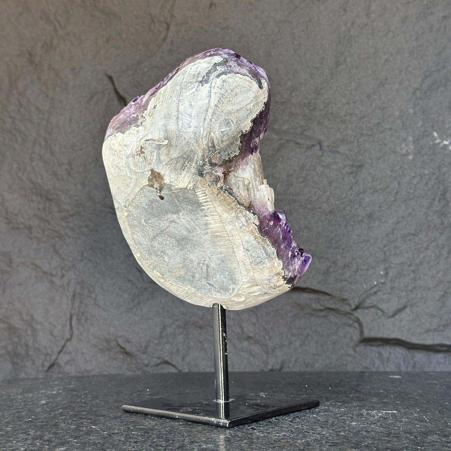 Huge and Rare Find Crystal Formations, Huge and Rare Find Crystal Formations, Amethyst Geode with large points, calcite and quartz Stone, Crystal piece with Stand