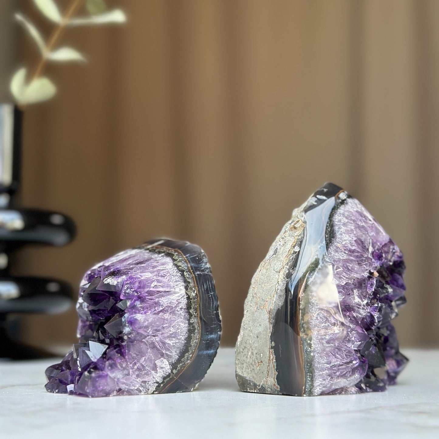 Amethyst set, amethysts for meditation altar