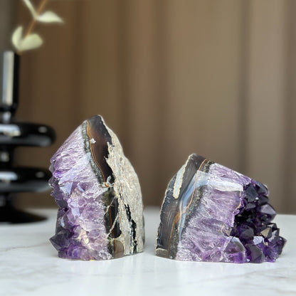 Amethyst set, amethysts for meditation altar