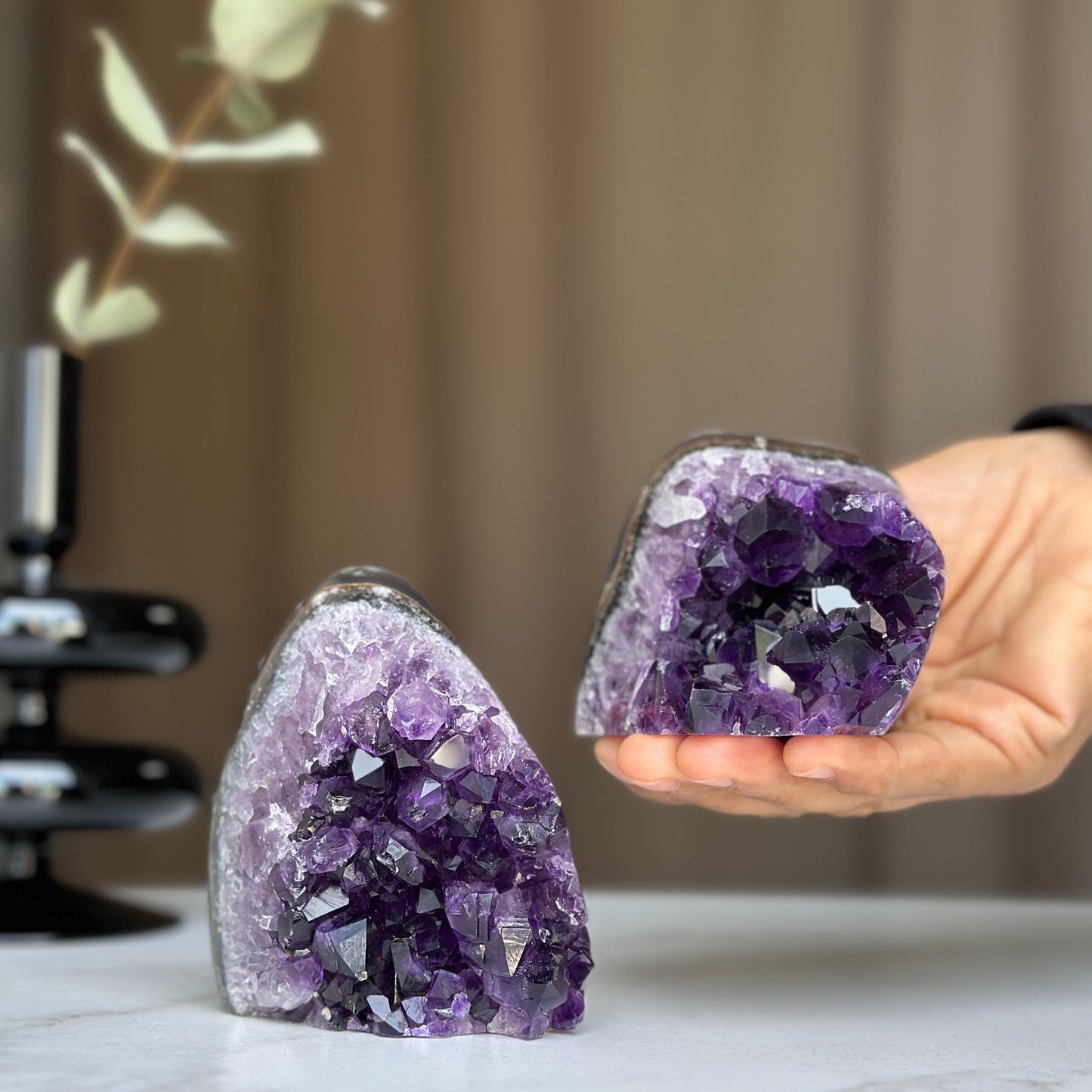 Amethyst set, amethysts for meditation altar