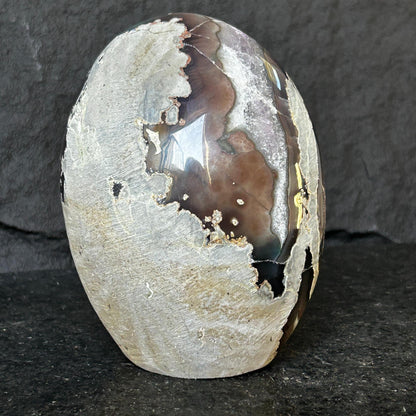 Rare Find Crystal Formations, Amethyst Geode with calcite and agate, piece for collectors