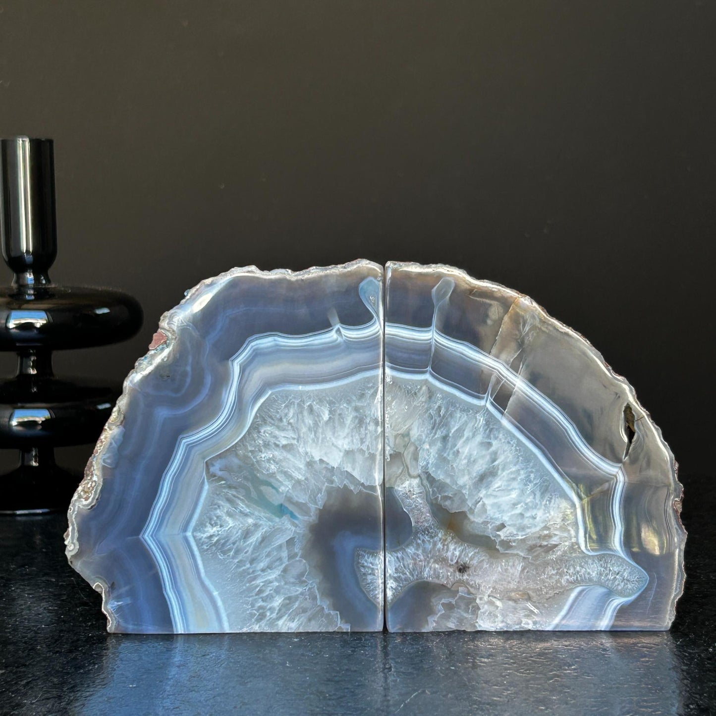 Agate Bookends, Supersized Geode bookends, Premium quality crystals, extra large geode bookends