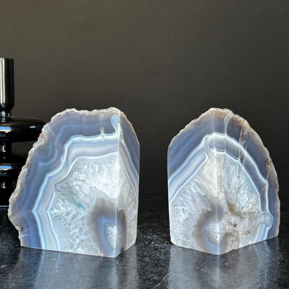 Agate Bookends, Supersized Geode bookends, Premium quality crystals, extra large geode bookends