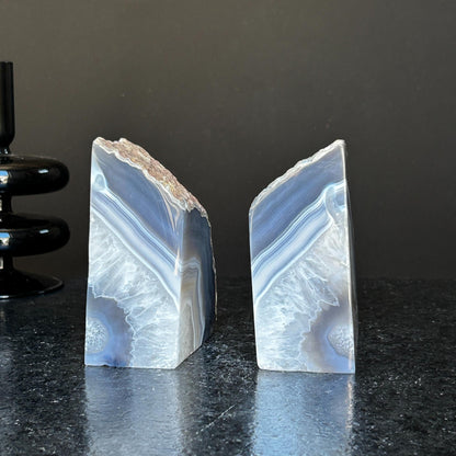 Agate Bookends, Supersized Geode bookends, Premium quality crystals, extra large geode bookends
